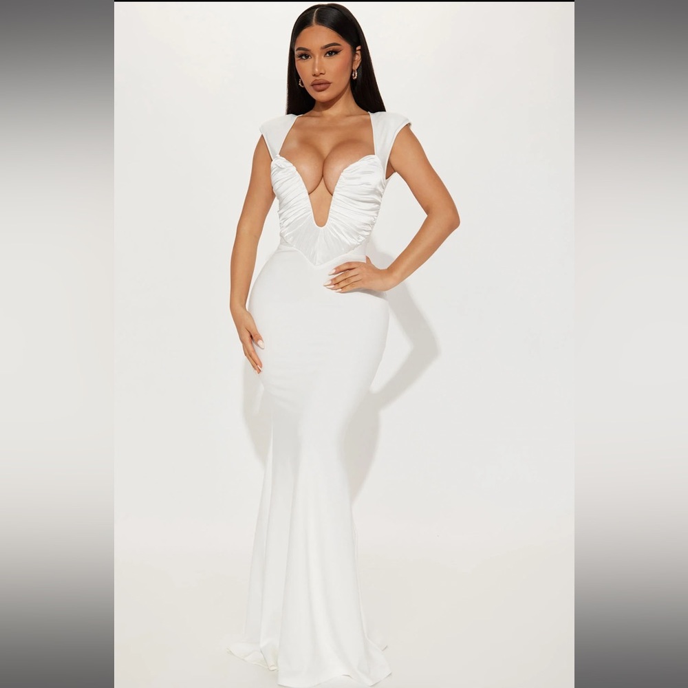 Brand new white corseted dress